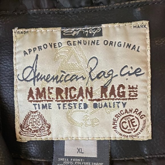 American Rag Dark Brown Faux Men's Leather Coat XL - Picture 2 of 12